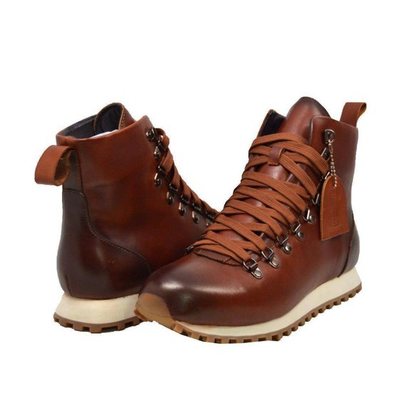 British Walkers Alpine GT Men's High Top Surrey Sneakers Brown - Picture 1 of 7